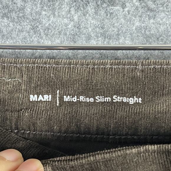 AG Adriano Goldschmied Mari Corduroy Pant Womens 27 Brown Mid Rise Slim Straight - Picture 6 of 16